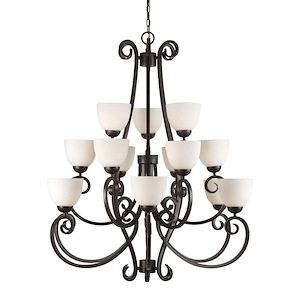 Sutter - 15 Light 3-Tier Chandelier In Classic Style-48 Inches Tall and 42 Inches Wide - 1032137