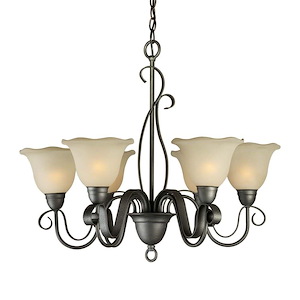 Exo - 6 Light Chandelier-24 Inches Tall and 28 Inches Wide