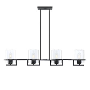 Halo - 4 Light Pendant In Transitional Style-8 Inches Tall and 39.5 Inches Wide - 1257625