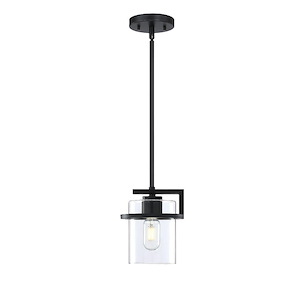 Halo - 1 Light Pendant In Transitional Style-8 Inches Tall and 6.5 Inches Wide