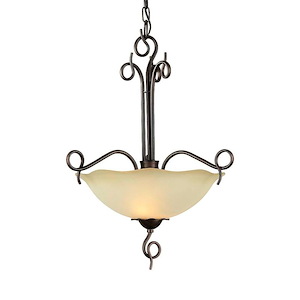 Duo - 2 Light Bowl Pendant-22.5 Inches Tall and 16 Inches Wide