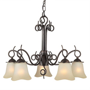 Duo - 5 Light Chandelier-18.5 Inches Tall and 24 Inches Wide