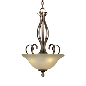 Mac - 3 Light Bowl Pendant-25 Inches Tall and 16 Inches Wide - 431527