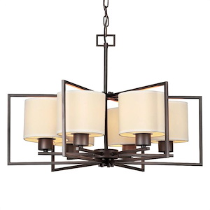 6 Light Foyer Pendant-17.5 Inches Tall and 26 Inches Wide