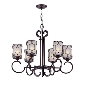 Ezra - 6 Light Chandelier-25 Inches Tall and 29 Inches Wide
