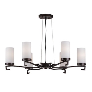 Luke - 6 Light Chandelier-7.75 Inches Tall and 27.75 Inches Wide