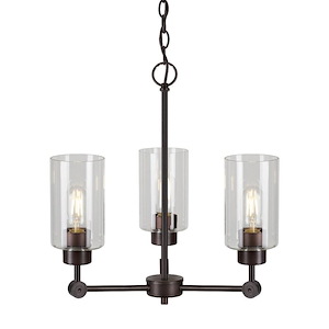Jayden - 3 Light Chandelier In Transitional Style-18.25 Inches Tall and 18 Inches Wide