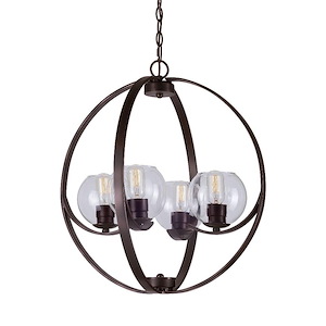 Frankie - 4 Light Chandelier In Transitional Style-24 Inches Tall and 22 Inches Wide