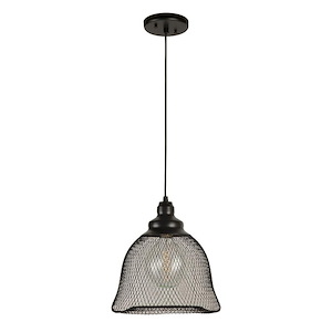 Mesh - 1 Light Cage Pendant-12 Inches Tall and 11.25 Inches Wide - 921887