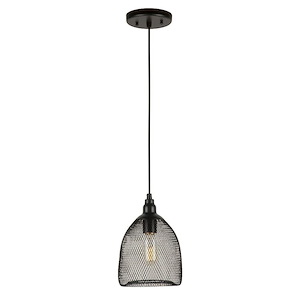Mesh - 1 Light Cage Pendant-9 Inches Tall and 7 Inches Wide - 921955