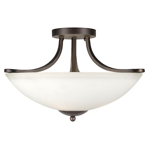 Nell - 3 Light Semi-Flush Mount-12 Inches Tall and 16.5 Inches Wide