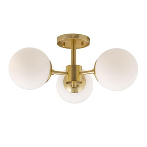 Farrell - 3 Light Semi-Flush Mount In Transitional Style-8.5 Inches Tall and 18 Inches Wide