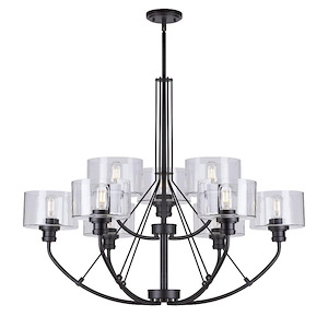 Zane - 9 Light 2-Tier Chandelier In Transitional Style-29 Inches Tall and 36.25 Inches Wide