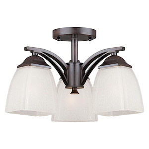 Clayton - 3 Light Semi-Flush Mount-9.5 Inches Tall and 14.75 Inches Wide