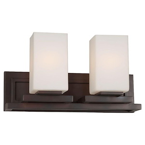 Block - 2 Light Bath Bar-9 Inches Tall and 16.5 Inches Wide