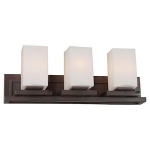 Block - 3 Light Bath Bar-9 Inches Tall and 24 Inches Wide - 431627