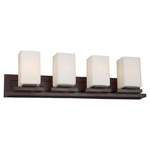 Block - 4 Light Bath Bar-9 Inches Tall and 31.5 Inches Wide