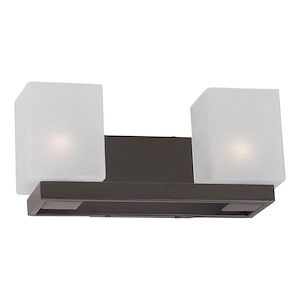 Bloq - 2 Light Bath Bar-6 Inches Tall and 14 Inches Wide - 665533
