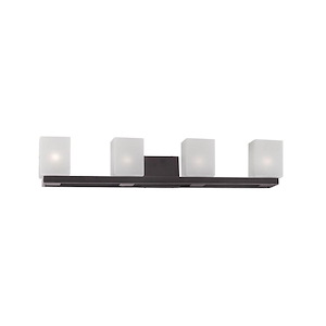 Bloq - 4 Light Bath Bar-6 Inches Tall and 34 Inches Wide