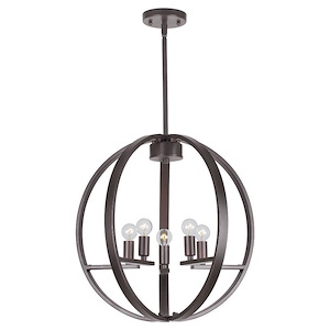 Blake - 5 Light Sphere/Orb Chandelier-17.5 Inches Tall and 17.25 Inches Wide