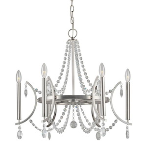 Liz - 6 Light Chandelier-25 Inches Tall and 26 Inches Wide