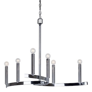 Wyatt - 6 Light Chandelier-21.5 Inches Tall and 27.25 Inches Wide