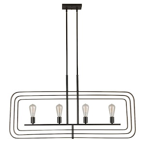 Kineo - 4 Light Linear Chandelier-23 Inches Tall and 3 Inches Wide