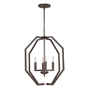 Zach - 4 Light Foyer Pendant-18 Inches Tall and 18 Inches Wide
