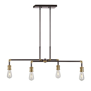 Piper - 4 Light Linear Chandelier In Transitional Style-11.75 Inches Tall and 39.25 Inches Wide