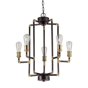 Piper - 5 Light Chandelier In Transitional Style-28 Inches Tall and 24 Inches Wide