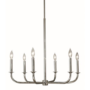 Moderne - 6 Light Dining Chandelier-11 Inches Tall and 26 Inches Wide