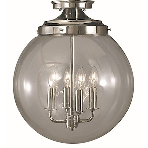 Moderne - 4 Light Flush/Semi-Flush Mount-16.5 Inches Tall and 14 Inches Wide