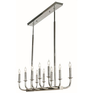 Moderne - 10 Light Dining Chandelier-12.5 Inches Tall and 32 Inches Wide - 1214535