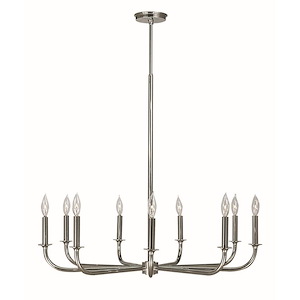 Moderne - 9 Light Dining Chandelier-11 Inches Tall and 32.5 Inches Wide
