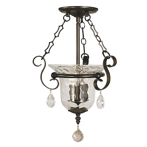 Carcassonne - 3 Light Flush/Semi-Flush Mount-16.5 Inches Tall and 12.5 Inches Wide