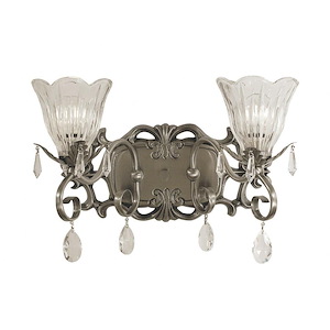 Liebestraum - 2 Light Wall Sconce-10.5 Inches Tall and 15 Inches Wide