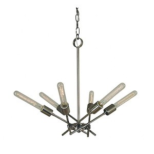 Quasar - 6 Light Dining Chandelier-15 Inches Tall and 24 Inches Wide