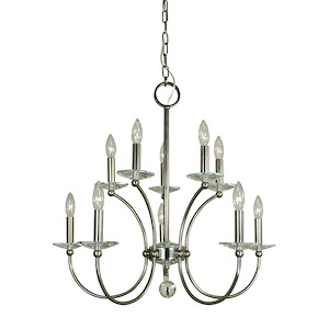 Pirouette - 10 Light Dining Chandelier-25 Inches Tall and 26 Inches Wide