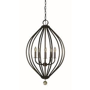 Dewdrop - 5 Light Dining Chandelier-33 Inches Tall and 21 Inches Wide