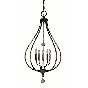 Dewdrop - 5 Light Pendant-34 Inches Tall and 20 Inches Wide