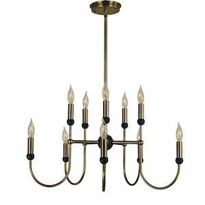 Nicole - 10 Light Dining Chandelier-15 Inches Tall and 25 Inches Wide