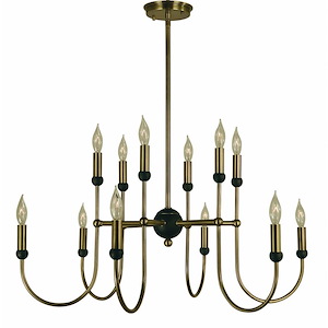 Nicole - 12 Light Dining Chandelier-19 Inches Tall and 30 Inches Wide