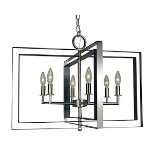 Symmetry - 6 Light Dining Chandelier-19 Inches Tall and 26 Inches Wide