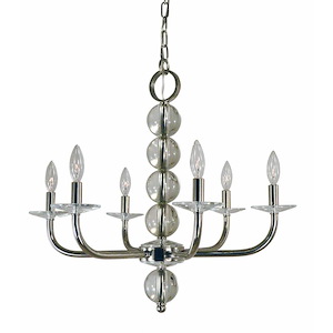Glamour - 6 Light Chandelier-21 Inches Tall and 25 Inches Wide - 1214758
