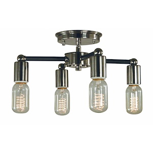 Nebula - 4 Light Flush/Semi-Flush Mount-9 Inches Tall and 14 Inches Wide