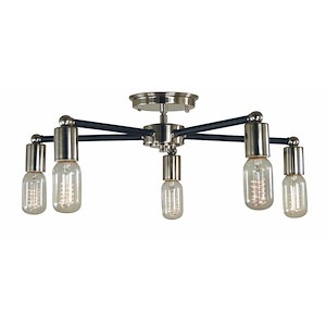 Nebula - 5 Light Flush/Semi-Flush Mount-9 Inches Tall and 22 Inches Wide