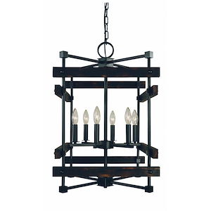 Rustic Chic - 6 Light Dining Chandelier-26 Inches Tall and 17 Inches Wide
