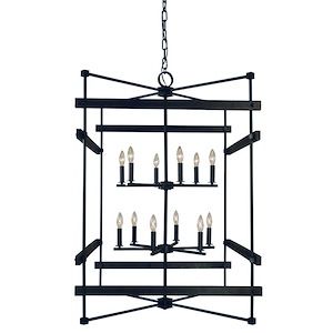 Rustic Chic - 12 Light Chandelier-44 Inches Tall and 30 Inches Wide