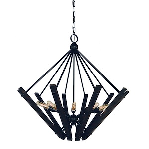 Rustic Chic - 10 Light Chandelier-36 Inches Tall and 36 Inches Wide