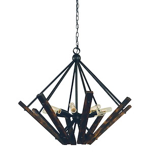 Rustic Chic - 8 Light Dining Chandelier-27 Inches Tall and 30 Inches Wide - 1214808